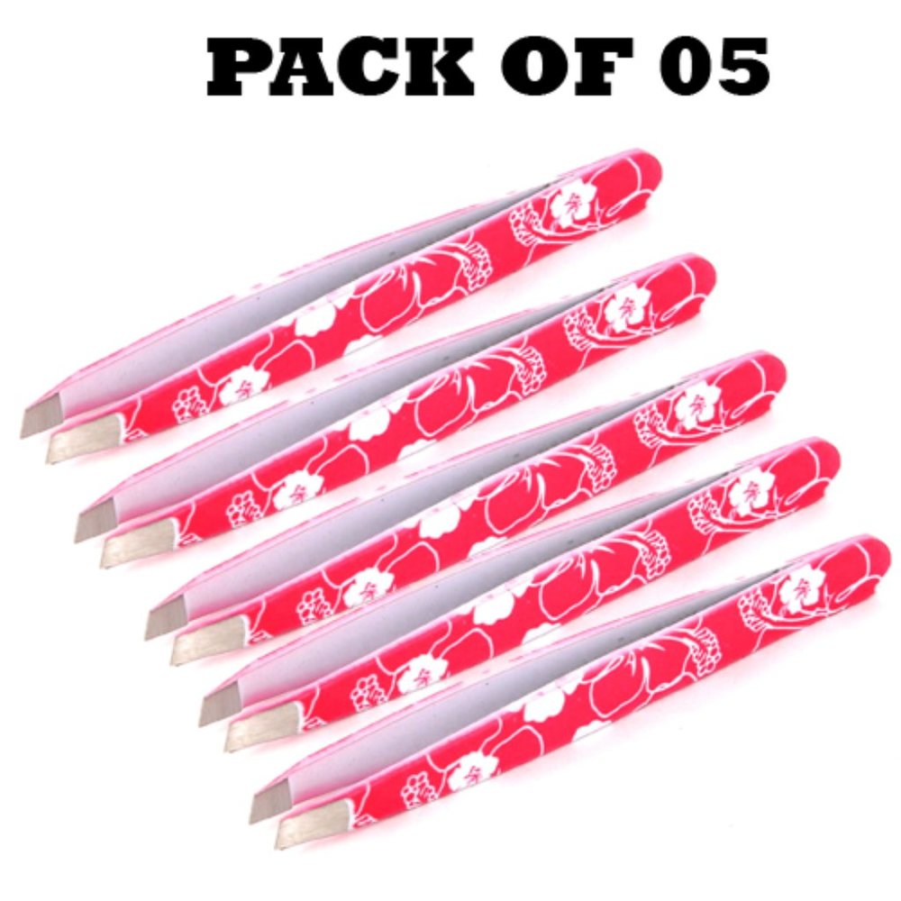 Forgica Professional Stainless Steel Paper Coated Tweezers Pack of 05